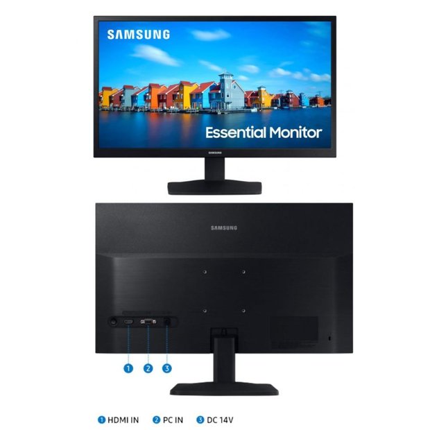 Monitor Samsung, 22 Polegadas, FHD HDMI, Vga 60hz, Preto ...