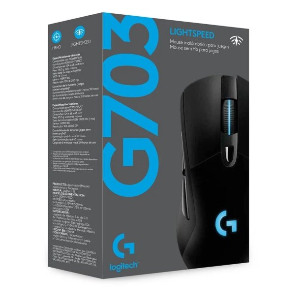 Mouse Gamer Sem Fio Logitech G703 LIGHTSPEED LIGHTSYNC, 6 Botões ...
