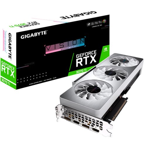 Placa de Video Gigabyte GeForce RTX 3070 Ti VISION OC 8G 8GB LHR GDDR6 256Bits - GV-N307TVISION OC-8GD G10