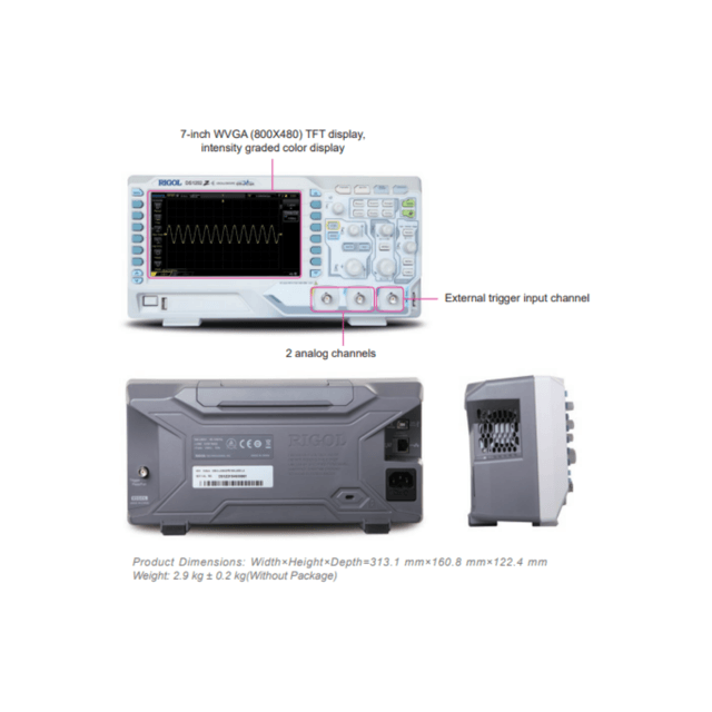 Osciloscópio Digital 100Mhz 2Ch DS1102Z-E Rigol | Raisa Produtos ...
