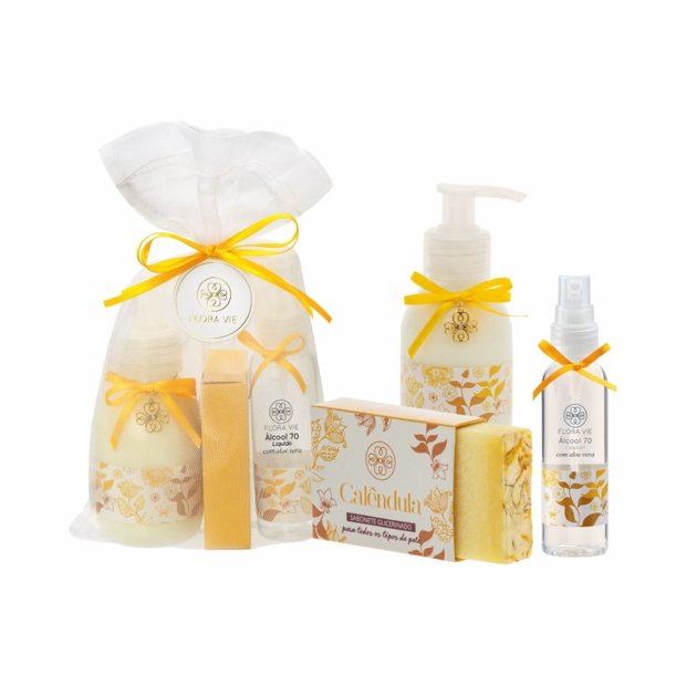 Calêndula Kit Higienização e Cuidados para as Mãos - Flora Vie