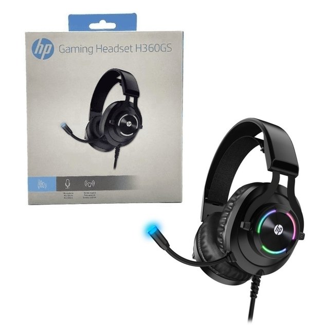 HEADSET GAMER HP H360GS SURROUND 7.1 RGB PRETO USB CHIPWARE INFORMÁTICA