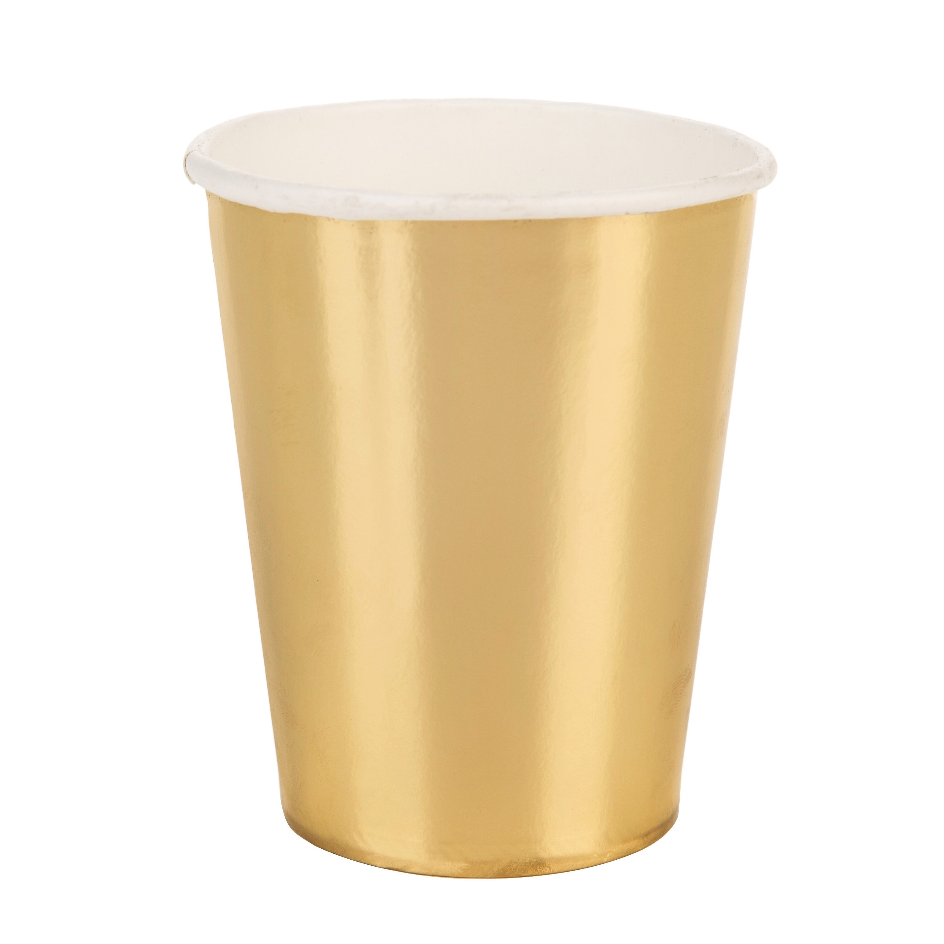 Copo de Papel 270ml Dourado 10un Silver Plastic | Bah Balões