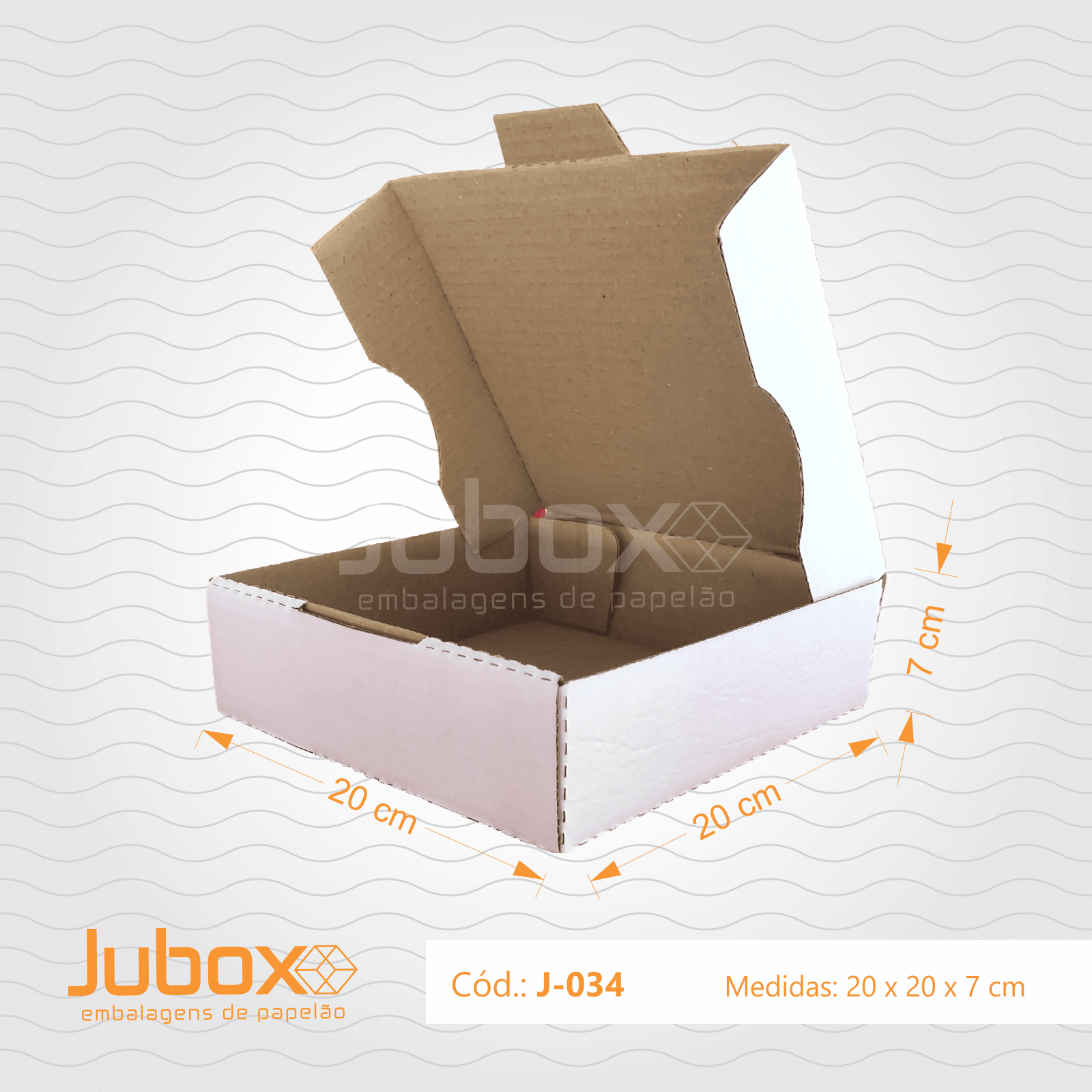 funbid公式アカウント02　151ボックス Caixa Habibs N1 (20x20x7) (25unid) Branco | Jubox Caixas e Embalagens