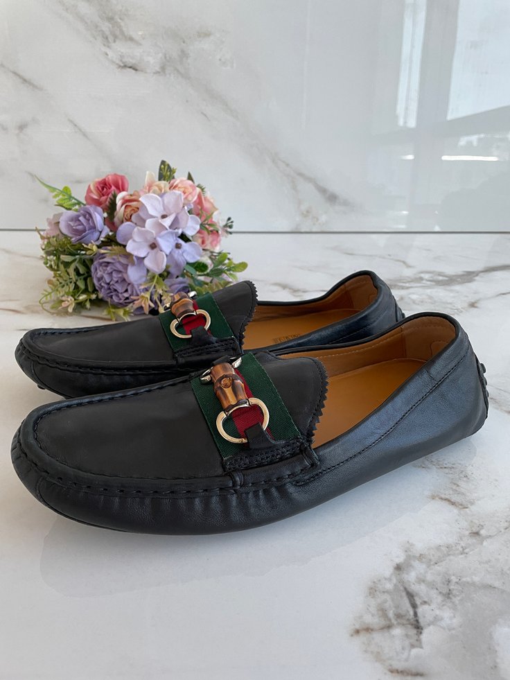 Mocassim Gucci masculino couro preto | LUXO INTELIGENTE
