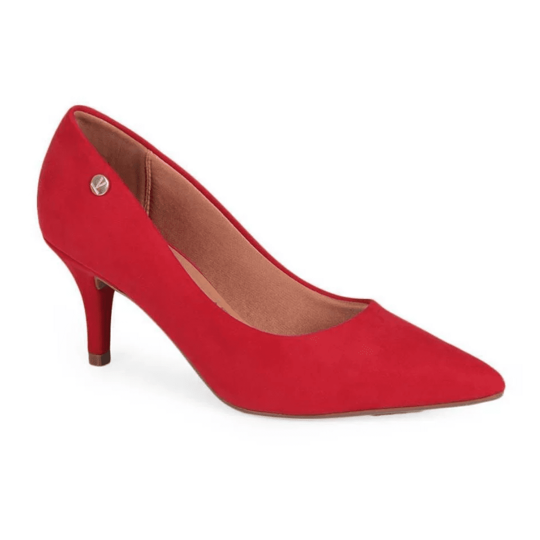 Sapato vermelho salto hot sale medio