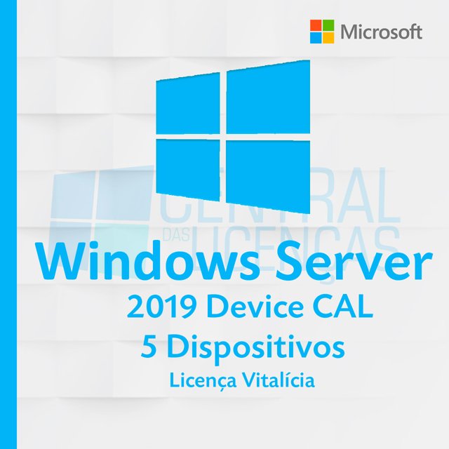 Cal de Acesso Remoto Windows Server 2019 5 dispositivos Central das