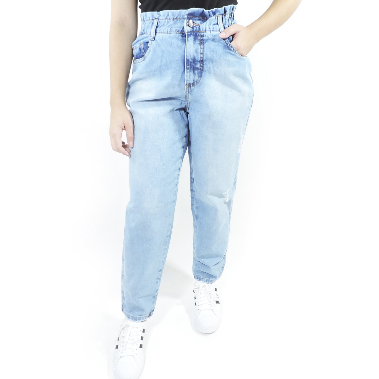 CALÇA JEANS COM RASGOS 89VOOX FEMININA