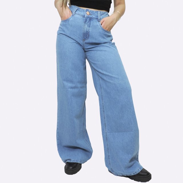 CALÇA JEANS WIDE LEG SUPER SUL FEMININA