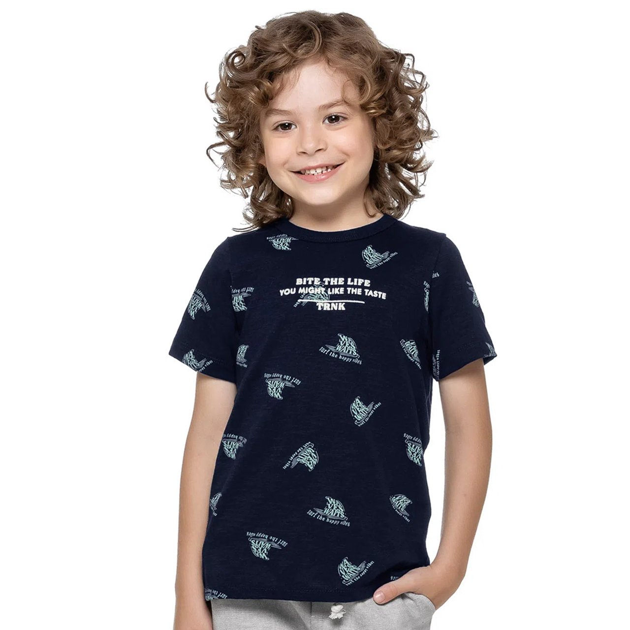 Camisa Infantil Masculina Bichinhos Trick Nick Azul 6
