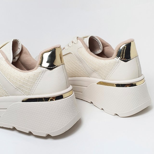 Tênis Branco Tenis Feminino Dourado Vizzano Tênis Branco Tenis