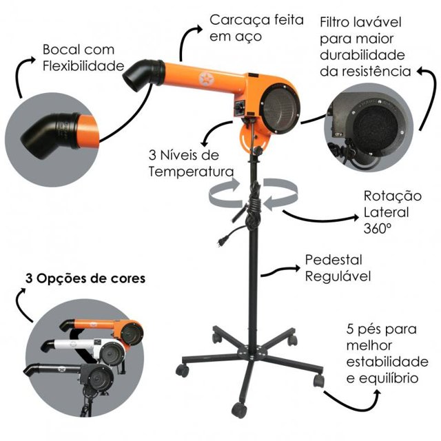 Secador De Cabelo Wind Force 127v Altez Dompel - Loja Dompel