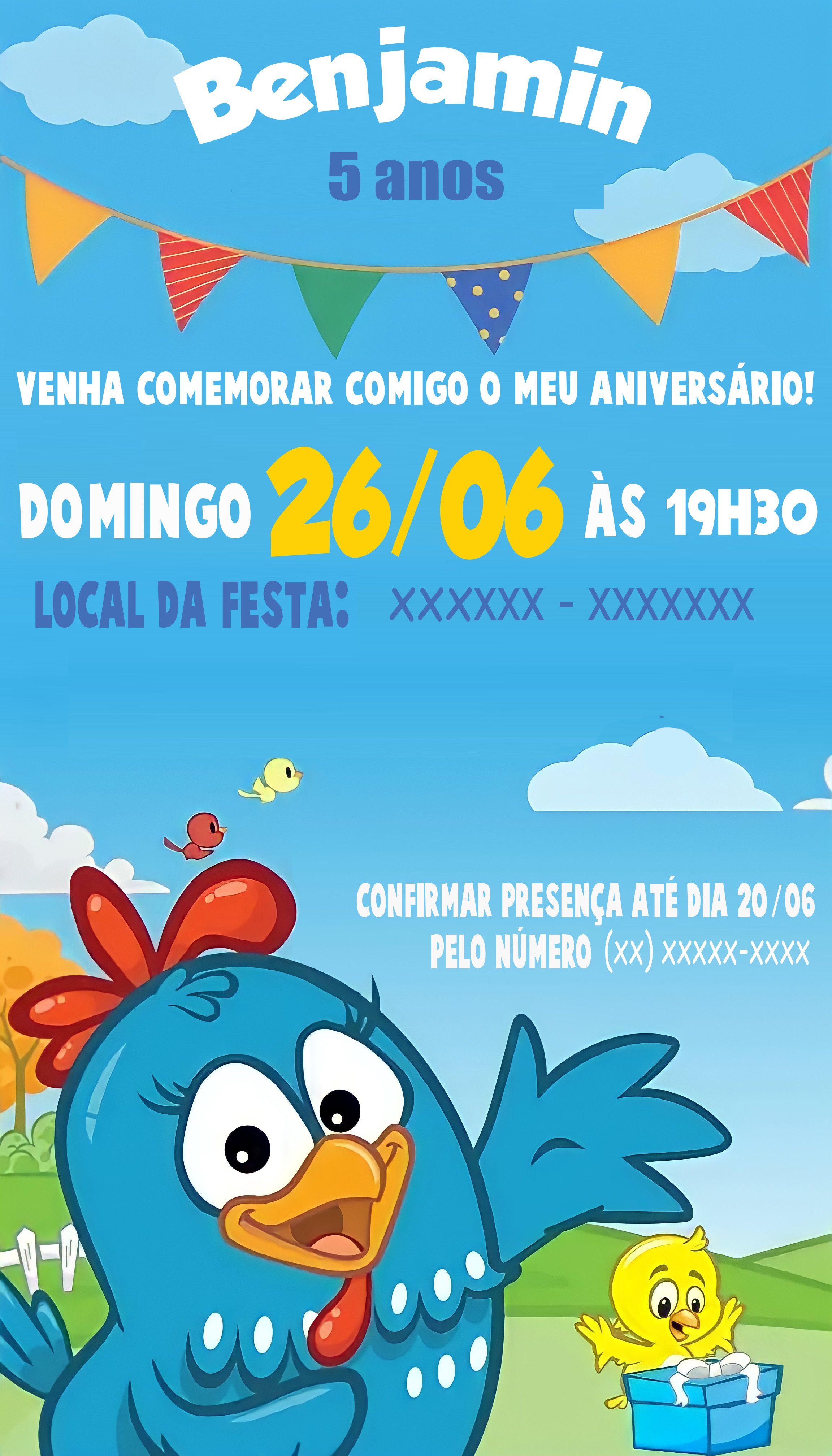 Convite Aniversário Galinha Pintadinha