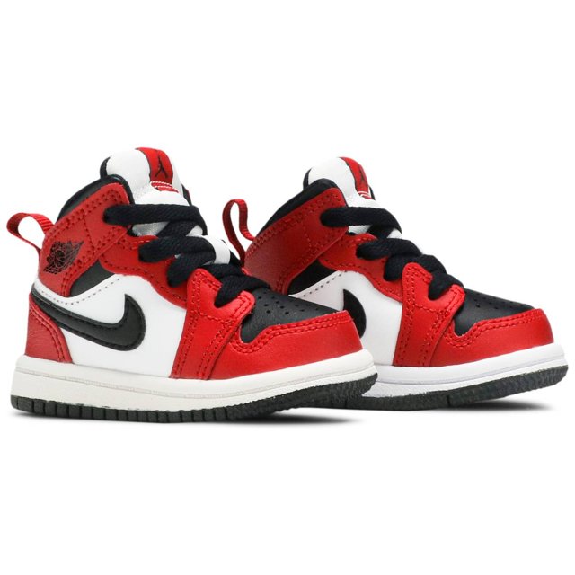 tenis air jordan 1 mid td red black toe