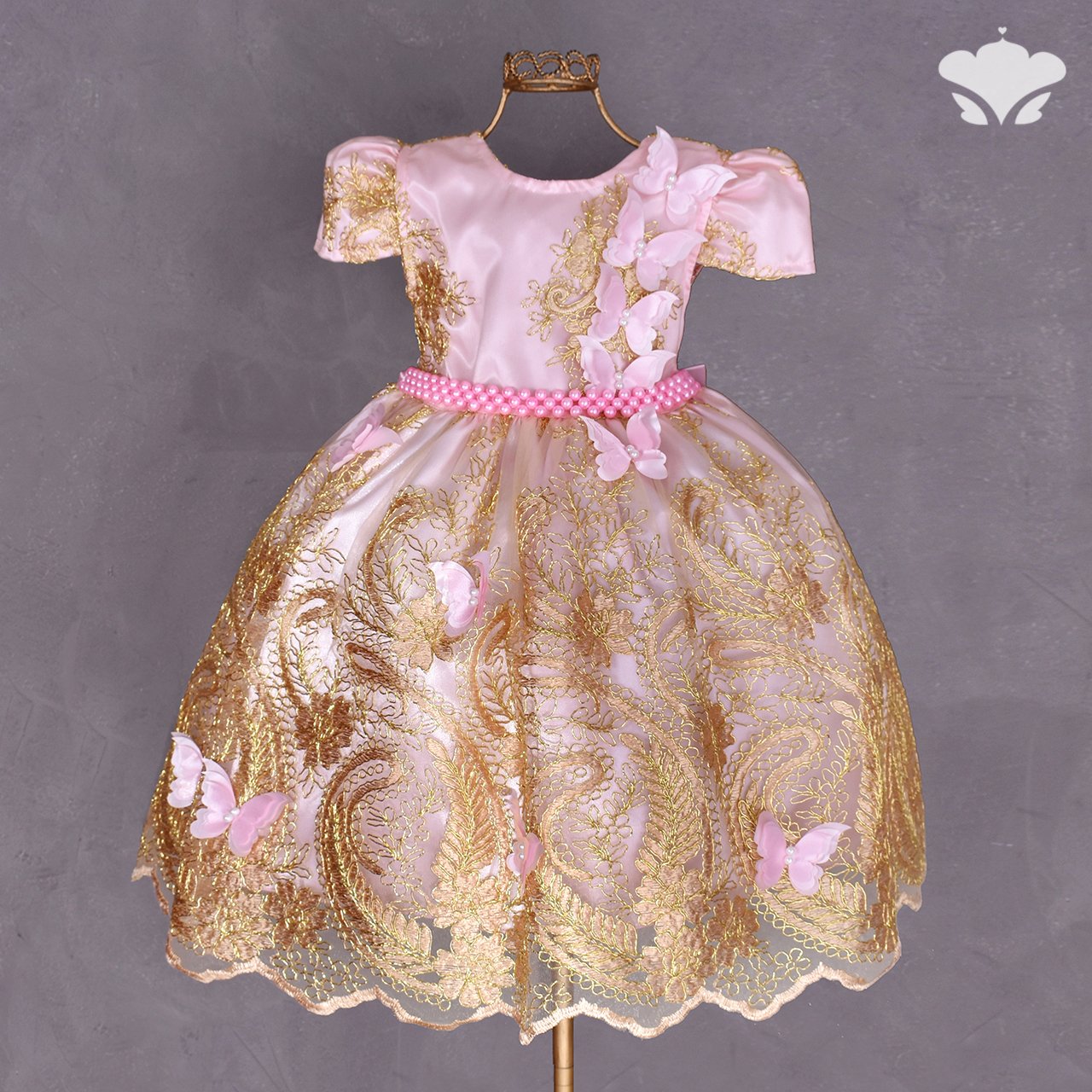 Vestido Realeza Renda e Borboletas | Ref.: 864-1 | Atelier Maria Valentim -  Vestidos para Princesas!