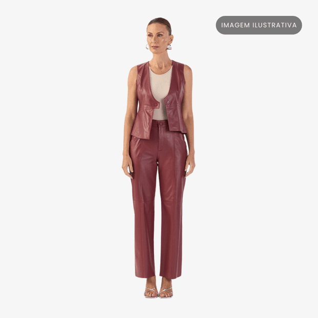 Calça feminina de couro pelica premium Mariana 128 Guido