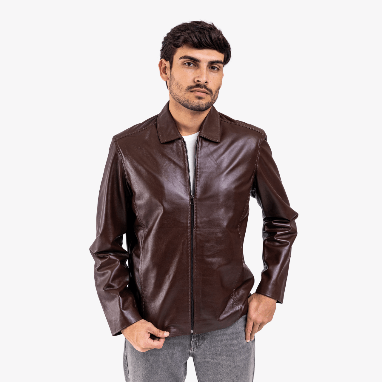 Jaqueta masculina Leo de couro pelica premium Tosatto - Cód. 162