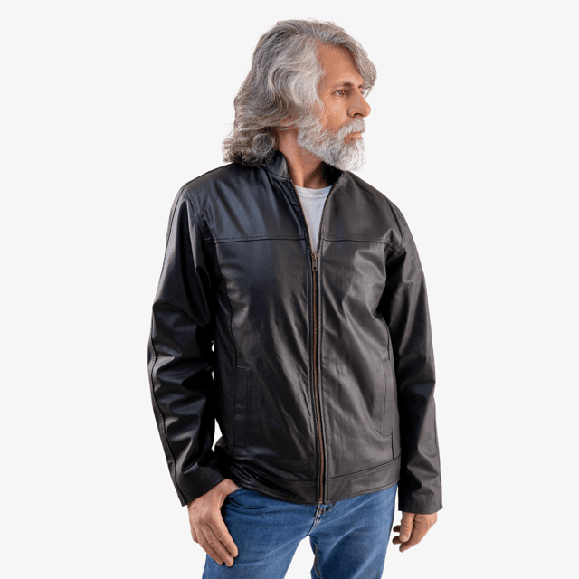 Jaqueta clássica Rally masculina plus size de couro pelica Cód