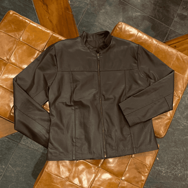 Legitimo Feminina Plus Size Jaqueta De Couro Marrom Feminina Couro