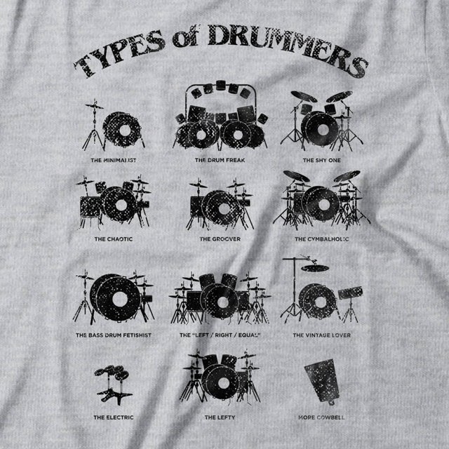 Camiseta Feminina Types Of Drummers