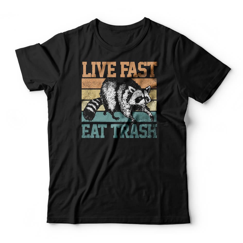 Camiseta Live Fast Eat Trash, Studio Geek