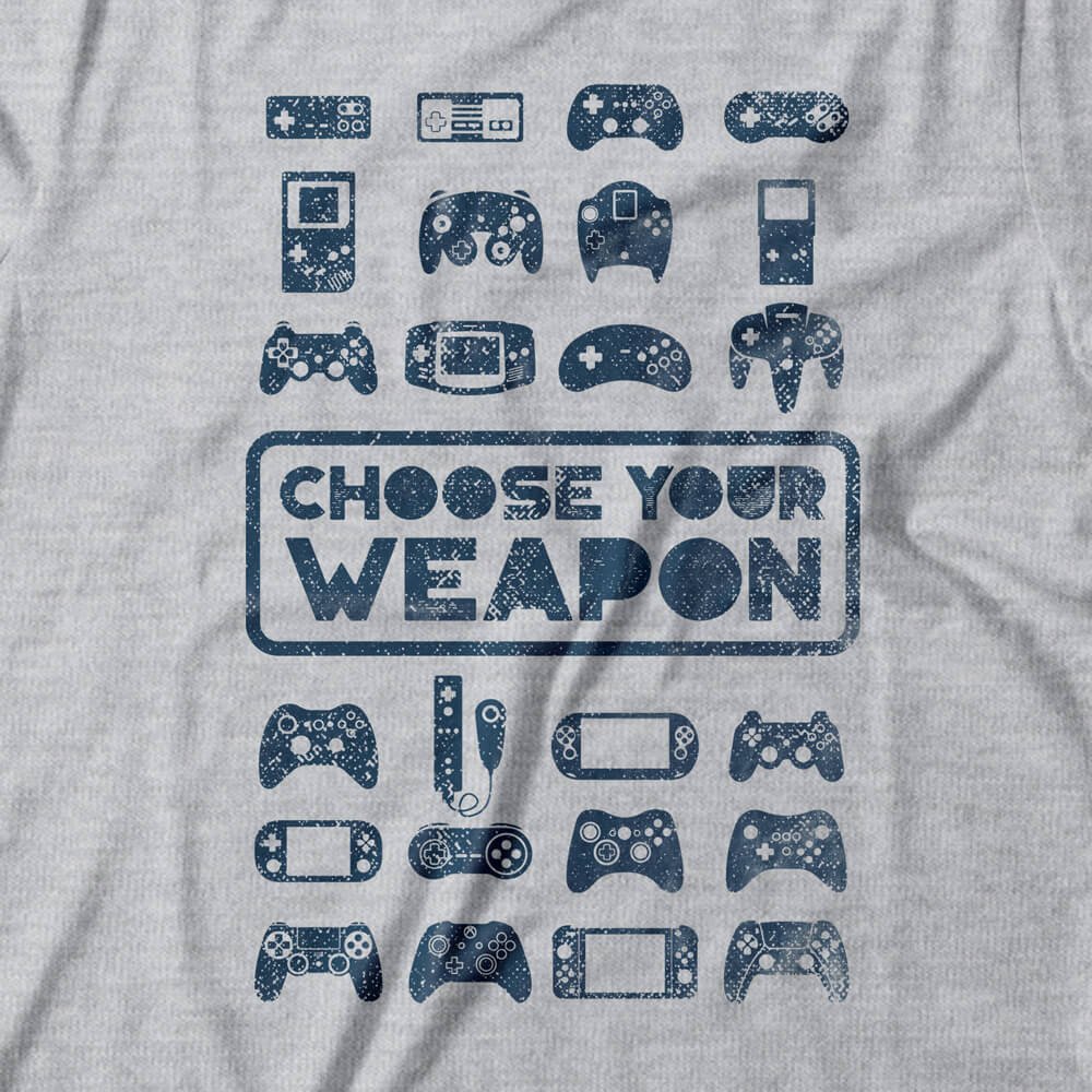 camiseta-feminina-choose-your-weapon-estampa-1
