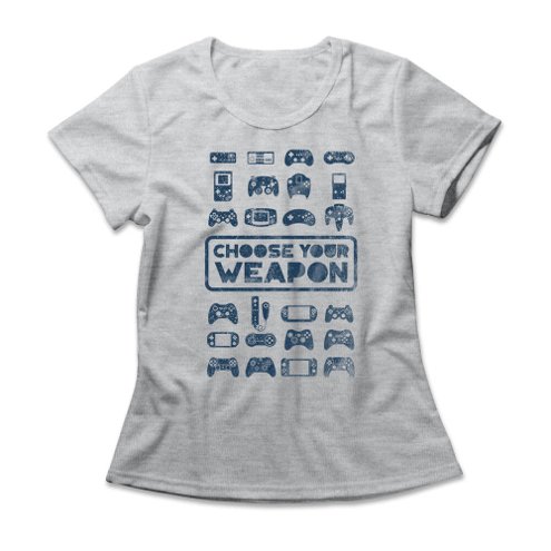 camiseta-feminina-choose-your-weapon