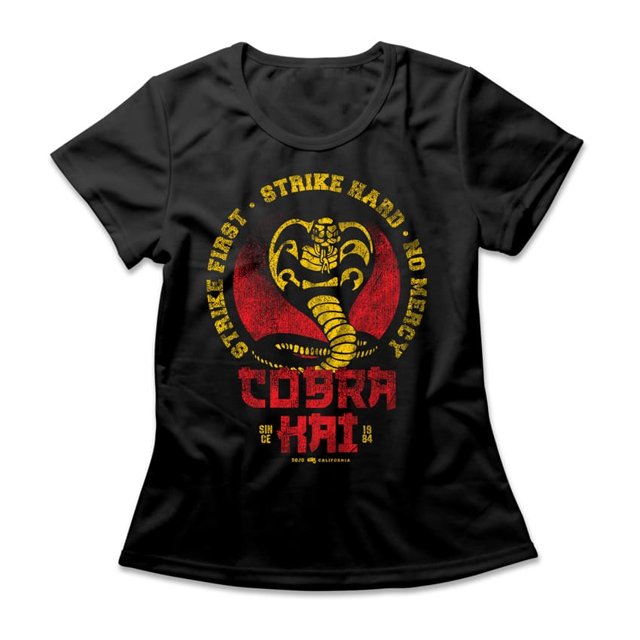 Camiseta baby look feminina cobra kai série netflix fuzão nerd em