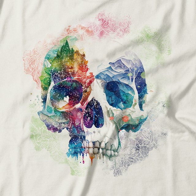 Camiseta Watercolor Skull