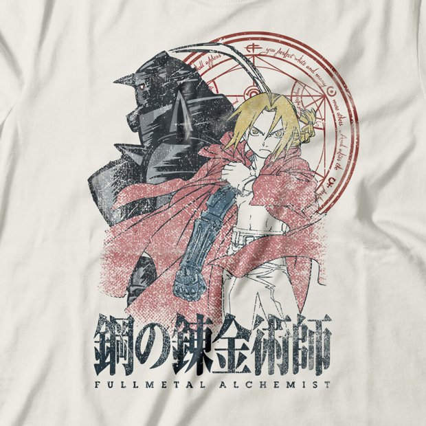 Fullmetal Alchemist Brotherhood Anime T Shirt 100% Algodão