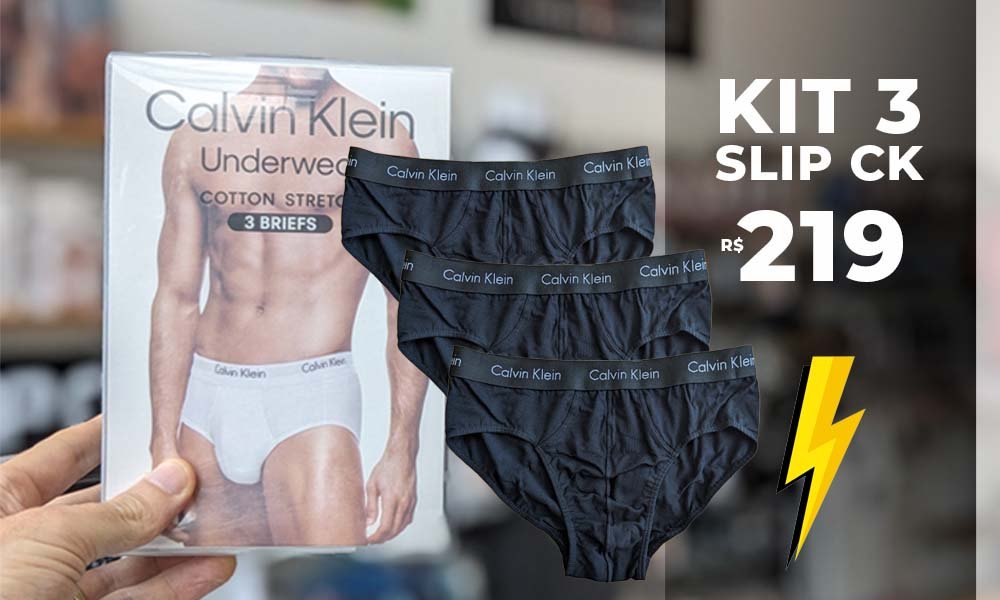Coleçã 2023 Calvin Klein - Kit 3 Cuecas Trunk Azul Marinho