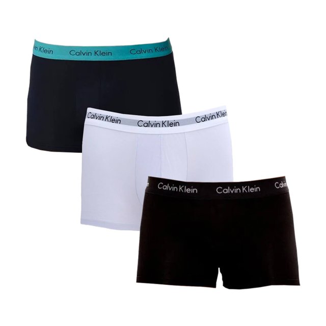 Kit 3 Cuecas Trunk Calvin Klein Comfort Modal Pt/Br/Vd