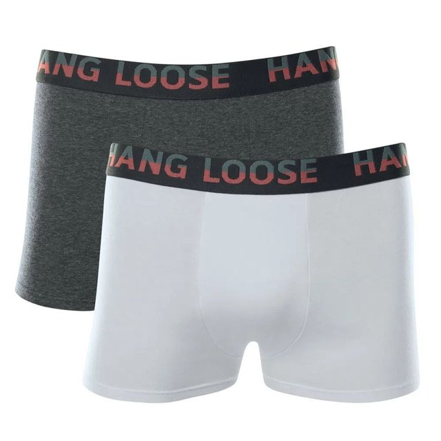 Kit 2 Cuecas Boxer Hang Loose Sunrise Cotton Cinza/Branca