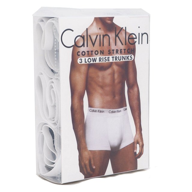 Kit 3 Cuecas Trunk Calvin Klein Life Algodão Brancas
