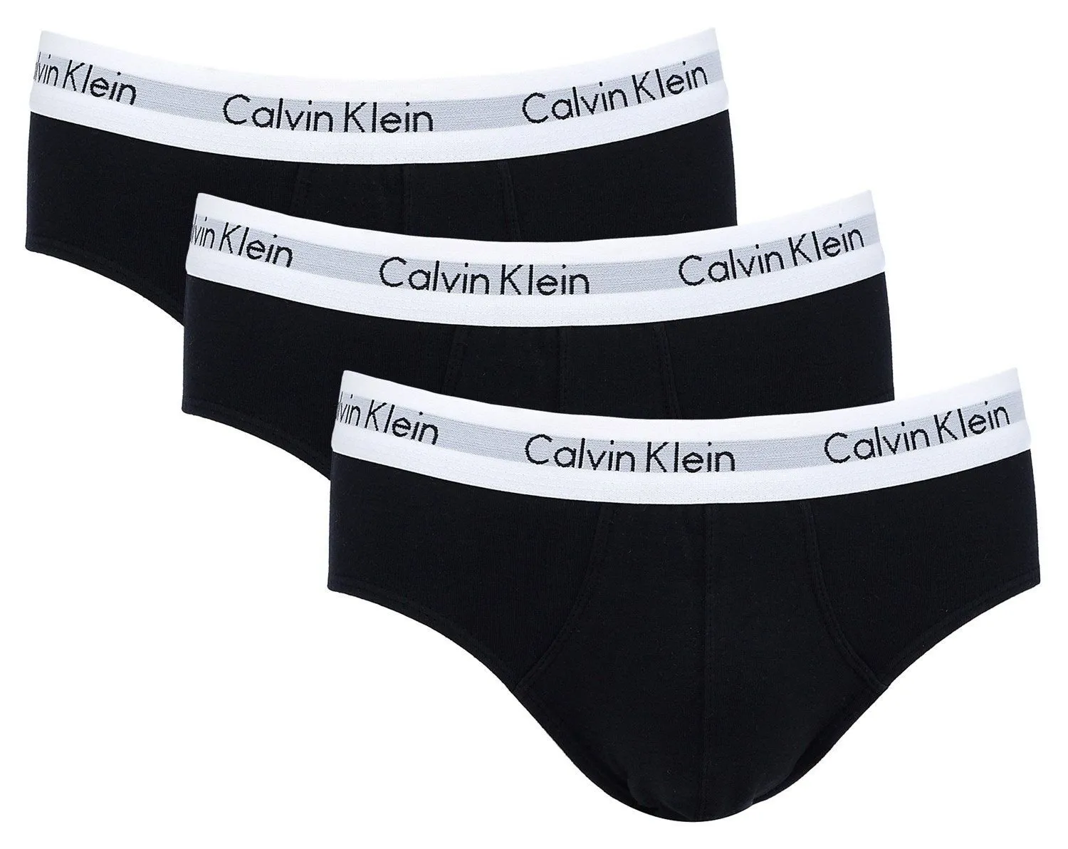 Kit 3 Cuecas Slip Calvin Klein Life Algodão Pretas