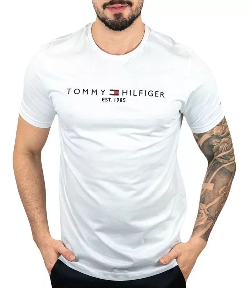 Camiseta T-shirt Tommy Hilfiger Flag Logo Branca
