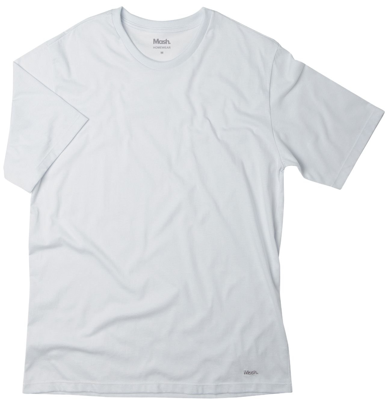 Camiseta Masculina Mash Gola Careca 100% Algodão Branca