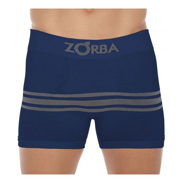Cueca Boxer Zorba Seamless Listras II S/ Cost Algodão Azul