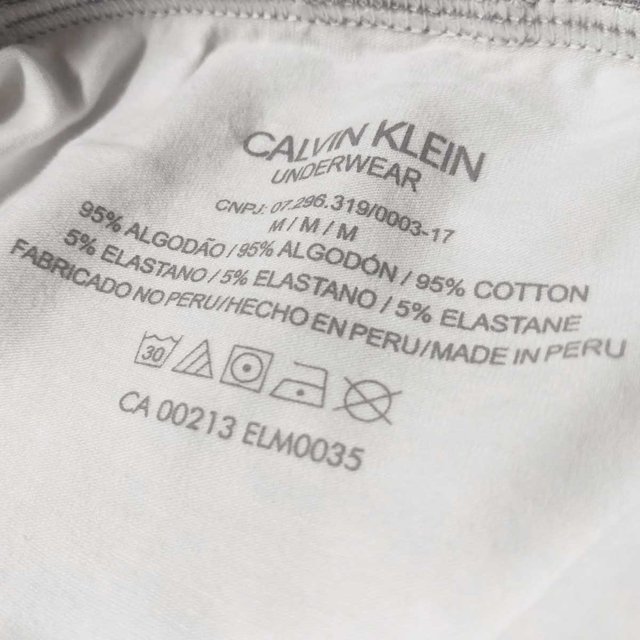 Cueca Trunk Cotton Peruano Black Branco Calvin Klein