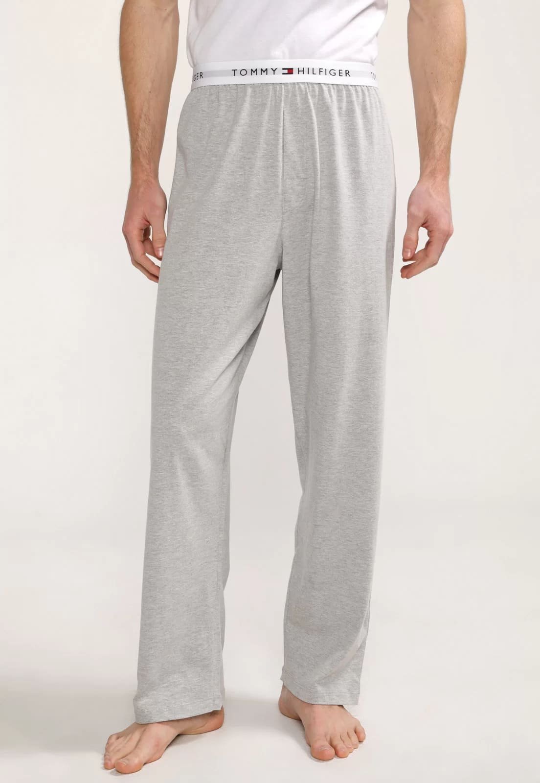 Calça Pijama Tommy Hilfiger Pant Logo Algodão Cinza Mescla