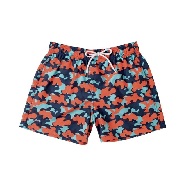 Shorts Praia Masculino Estampado Camuflado Azul