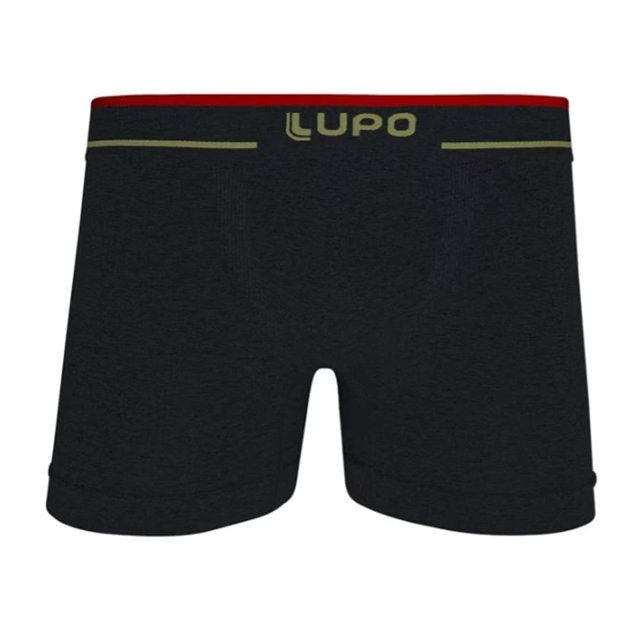 Cueca Boxer Lupo Fio Texturizado Basic Sem Costura Preta