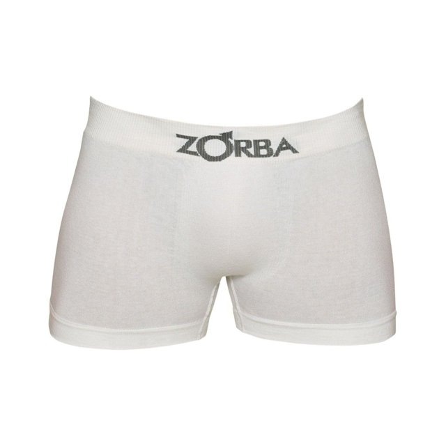 Cueca Boxer Zorba Seamless Basic Sem Costura Algodão Branca