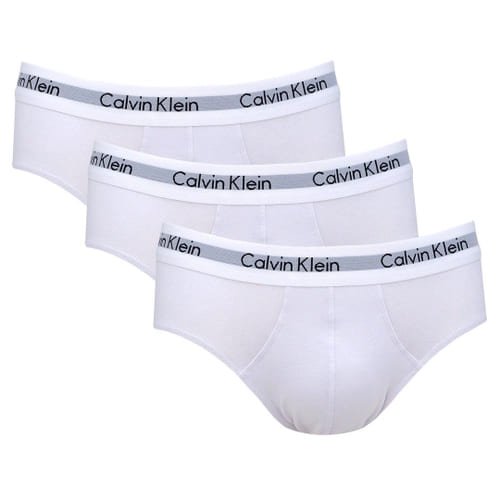 Kit 3 Cuecas Slip Calvin Klein Life Algodão Brancas