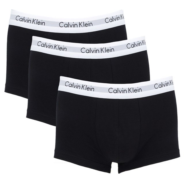 Kit 3 Cuecas Trunk Calvin Klein Life Algodão Pretas