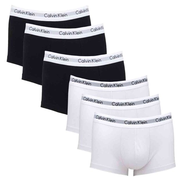 Kit Calvin Klein 6 Cuecas Trunk Cotton Preta/Branca