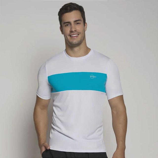 Camiseta Dry Fit Selene Duo Branco/Azul