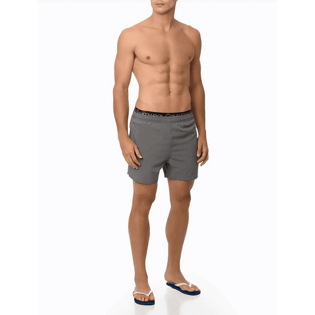 Shorts de Praia Masculino Calvin Klein Cós com Elástico Chumbo