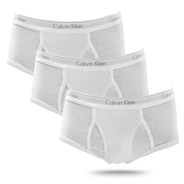 Kit 3 Cuecas Slip Calvin Klein com Abertura 100% Algodão Brancas