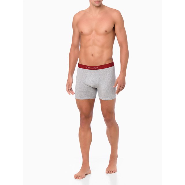 Cueca Boxer Calvin Klein Monolith Cinza Mescla